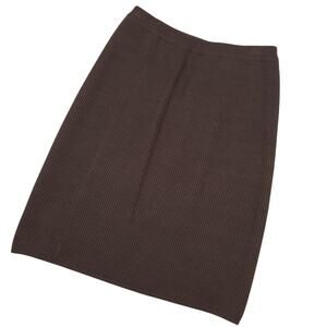 Jeanne Pierre Women's Lamb's Wool Blend Midi Skirt Sz Medium Brown Old Money